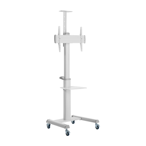 For 37"-70" Landscape/Portrait Orientation Heavy-duty Aluminum TV Floor Stand Mobile Cart Trolley Casters