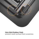 Non-skid rubber pads under the Ergox ultra-slim desk converter