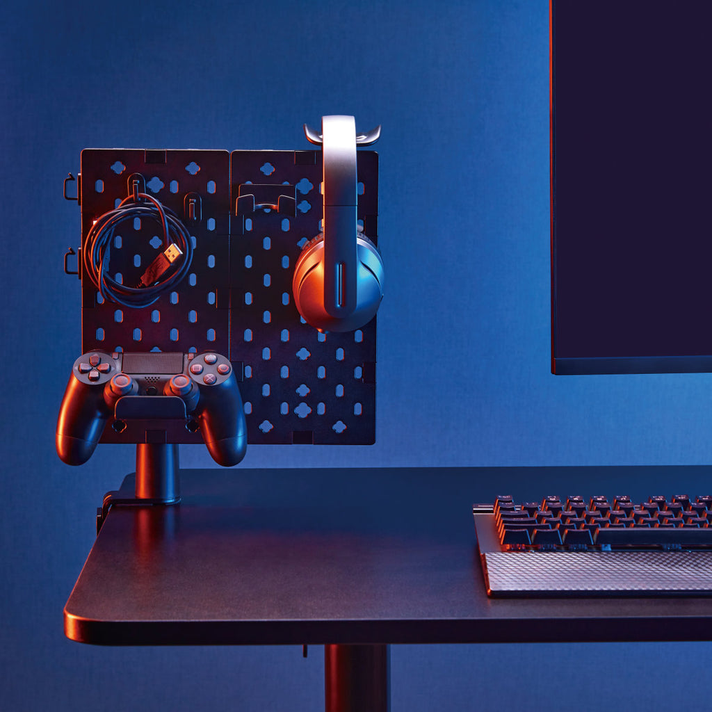 Gaming Clamp on Pegboard Gaming Devices Headphones Controllers Organis