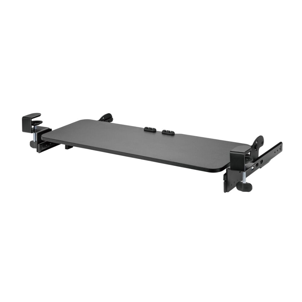 vivo Black Clamp-On Height Adjustable Keyboard and Mouse Under Desk Slider Tray