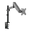 Full Extension Single Gas Spring Monitor Arm Desk Mount Black