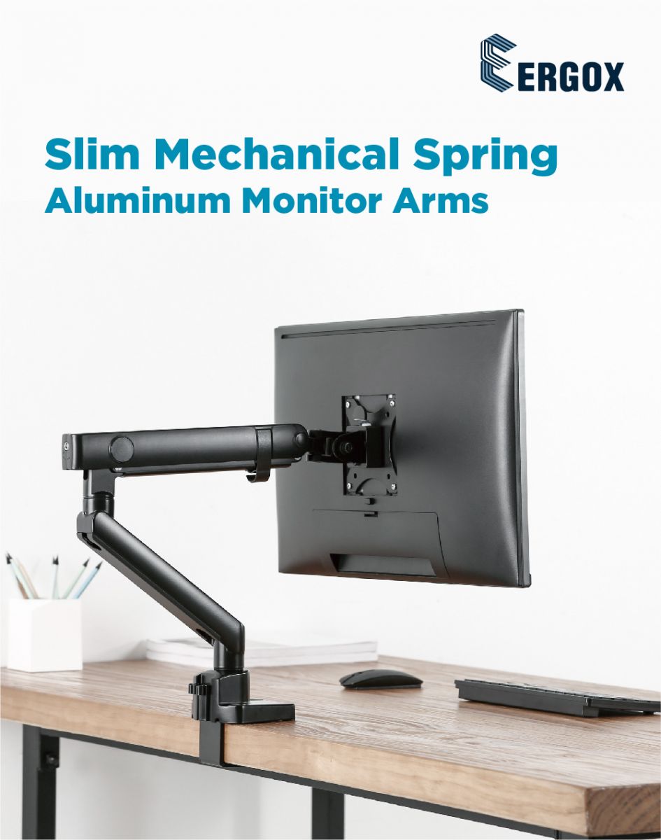 Aluminum Mechanical Spring Slim Monitor Arm - Single
