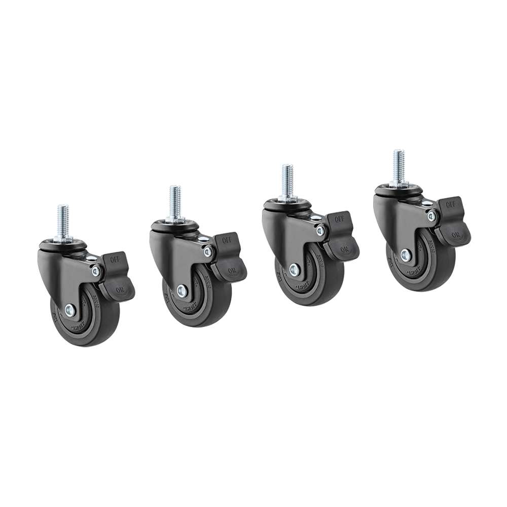 4pcs M8 Heavy Duty Lockable Wheel Swivel Caster for Sit Stand Office Table Desk Trolley Furniture with brake
